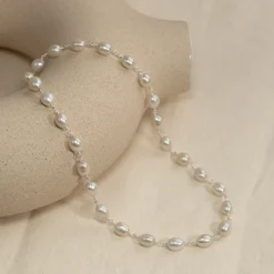 ALVA PEARL SILVER NECKLACE
