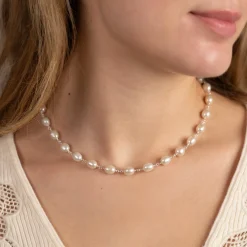 ALVA PEARL SILVER NECKLACE