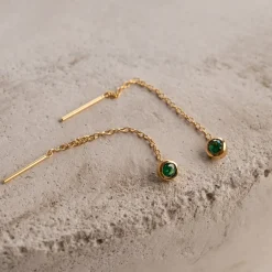 AMANDA GREEN GOLDEN EARRING - Sisi Copenhagen