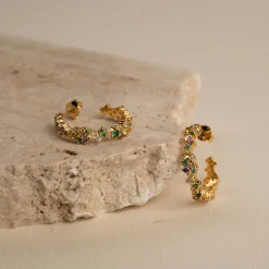 CLAIR RAINBOW GOLDEN CREOL EARRING - Sisi Copenhagen