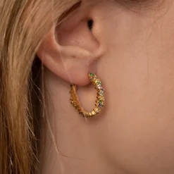 CLAIR RAINBOW GOLDEN CREOL EARRING - Sisi Copenhagen