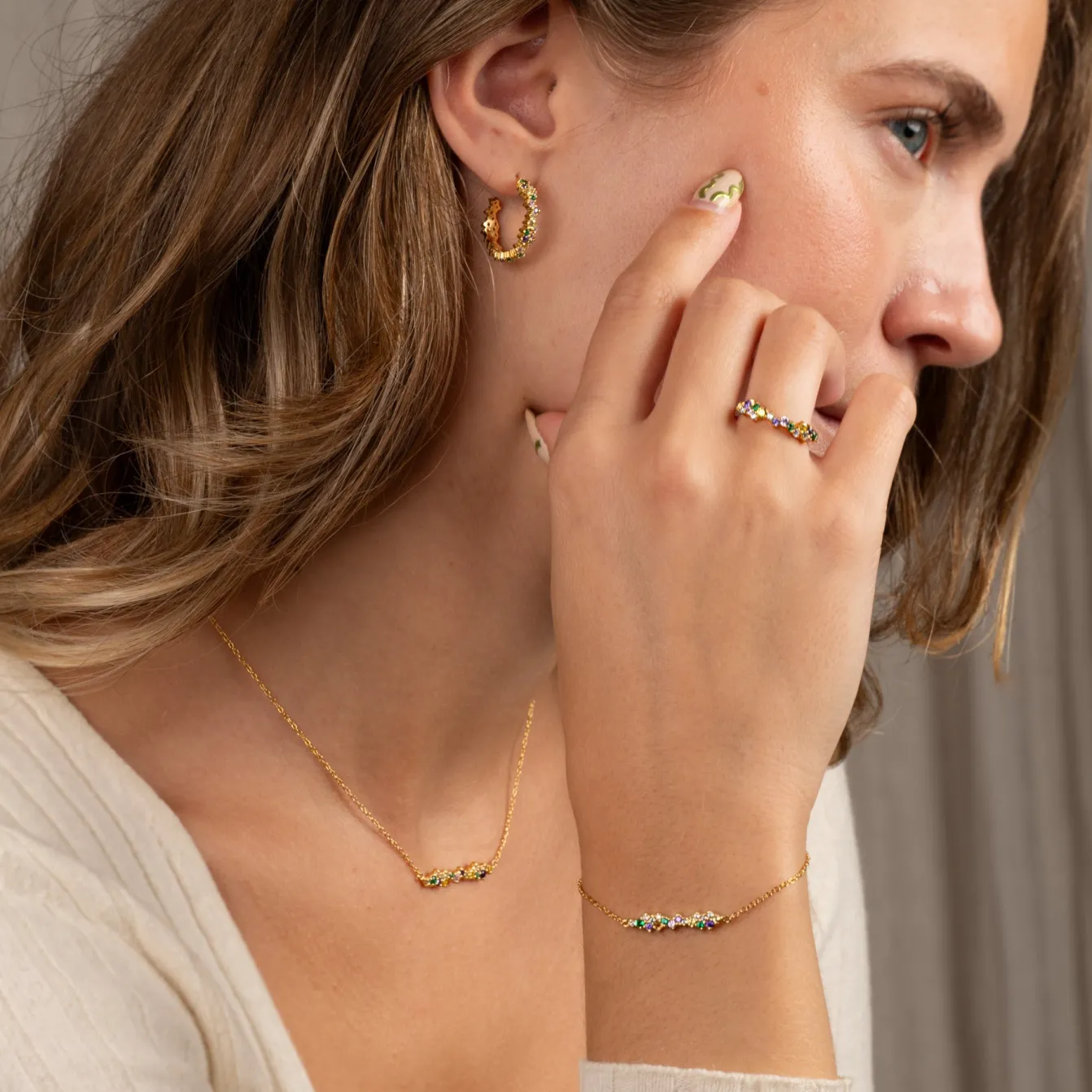 CLAIR RAINBOW GOLDEN CREOL EARRING - Sisi Copenhagen