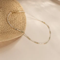 DORA MORGANITE PEARL GOLDEN NECKLACE
