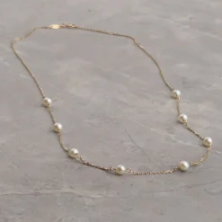 ERICA PEARL SOLID GOLD NECKLACE - Sisi Copenhagen