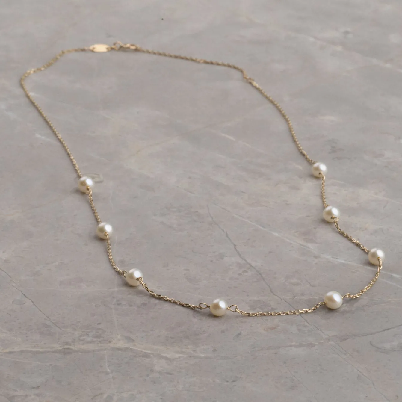 ERICA PEARL SOLID GOLD NECKLACE - Sisi Copenhagen