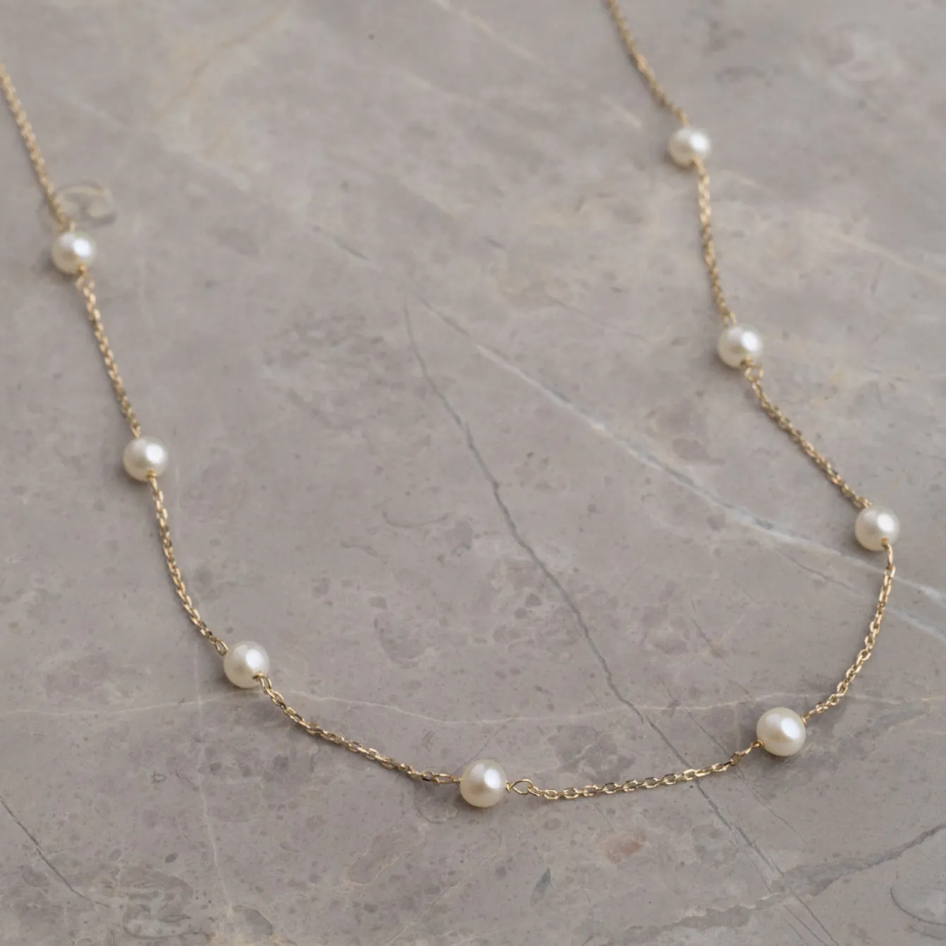 ERICA PEARL SOLID GOLD NECKLACE - Sisi Copenhagen