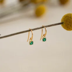 GEMMA GREEN AGATE GOLDEN HOOK EARRING - Sisi Copenhagen