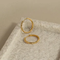 MATILDA LARGE GOLDEN CREOL EARRING - Sisi Copenhagen