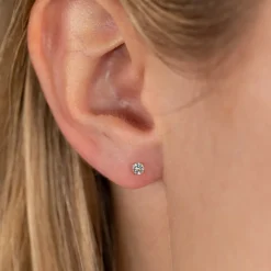 SOLEY BLUE TOPAZ SOLID GOLD STUD EARRING