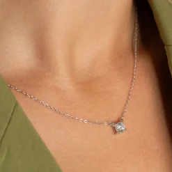 SOLITAIRE PRONG DIAMOND NECKLACE - 0.5ct - WG